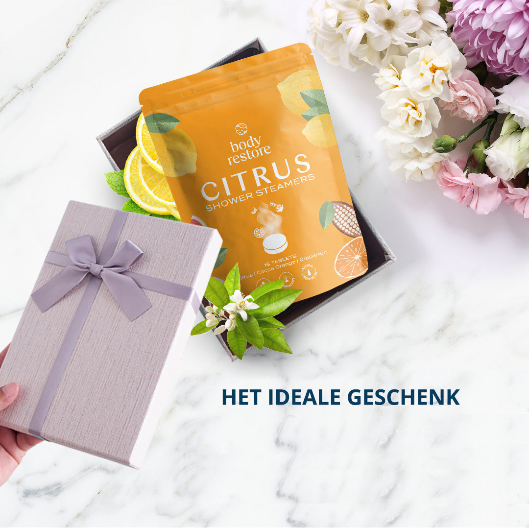 Body Restore Showersteamers Citrus - Luxe Cadeaupakket (15 stuks) - Ideaal Geschenk voor Feestdagen, Verjaardagen & Moederdag