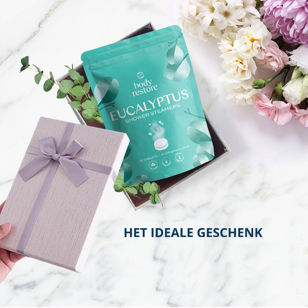 Body Restore Showersteamers Eucalyptus en munt - Luxe Cadeaupakket (15 stuks) - Ideaal Geschenk voor Feestdagen, Verjaardagen & Moederdag