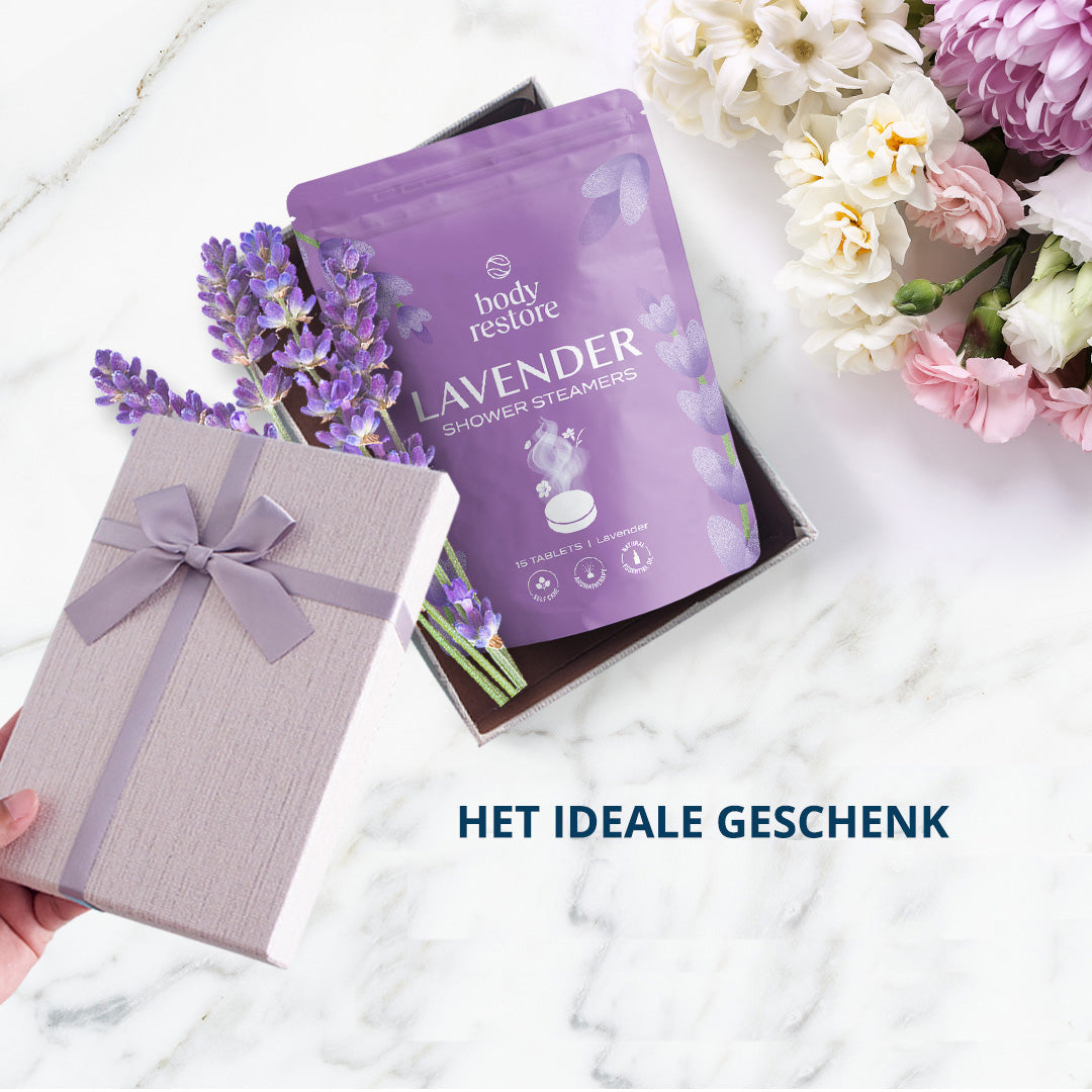 Body Restore Showersteamers Lavendel - Luxe Cadeaupakket (15 stuks) - Ideaal Geschenk voor Feestdagen, Verjaardagen & Moederdag