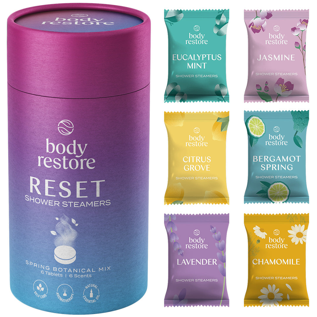 Body Restore Showersteamers Reset Mix - Luxe Cadeaupakket (6 stuks) - Ideaal Geschenk voor Feestdagen, Verjaardagen & Moederdag